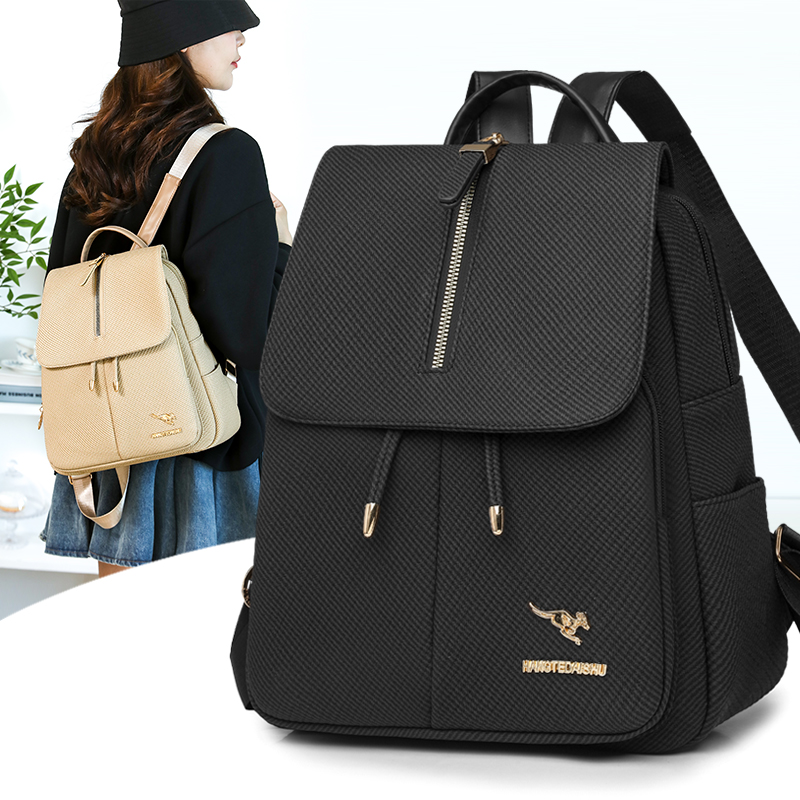 Leather Work Womens Backpack - Zaino da Viaggio Durevole per Donne,