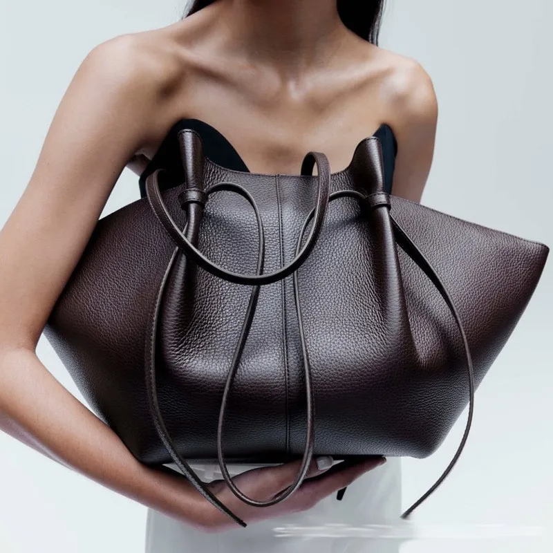 Leather Work Handbags For Women - Borsa a Spalla in Pelle da