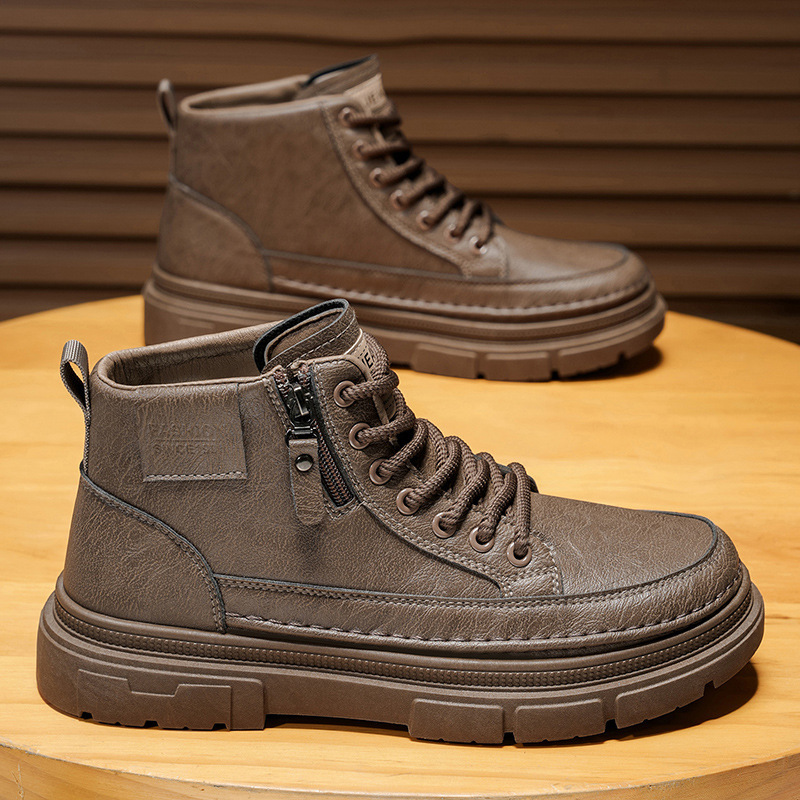 Leatherworking Items - Stivali alti scarpe da uomo autunno