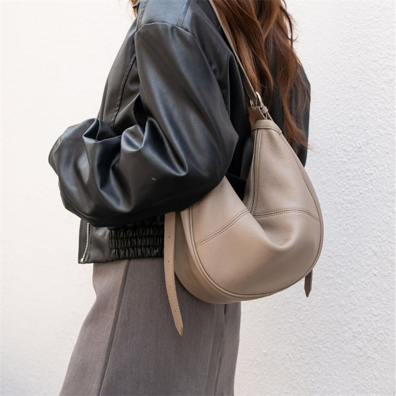 Leather Work Handbags For Women - BURMINSA Borsa a Tracolla Morbida in