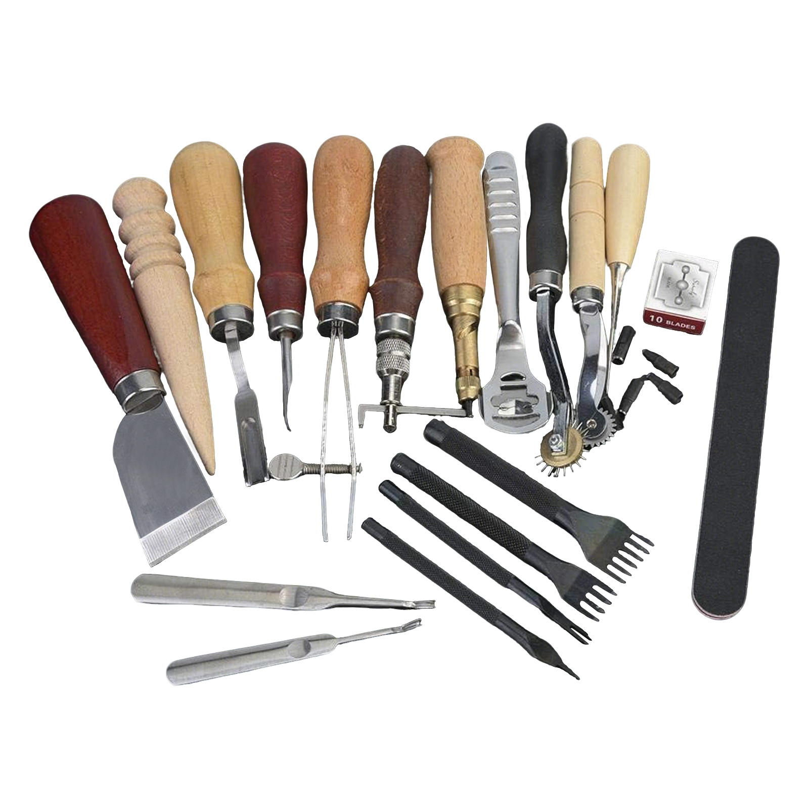 Leatherwork Beginner Tools - Set di Utensili per Lavorazione Pelle,