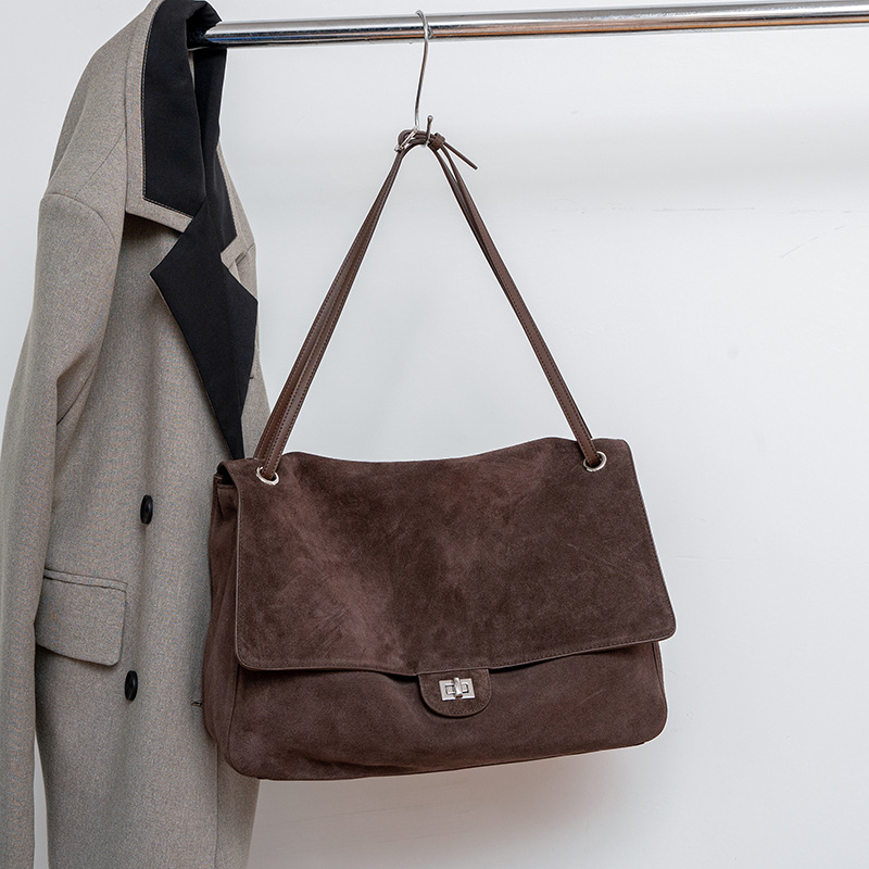 Leather Work Handbags For Women - Borsa a Spalla in Vera Pelle