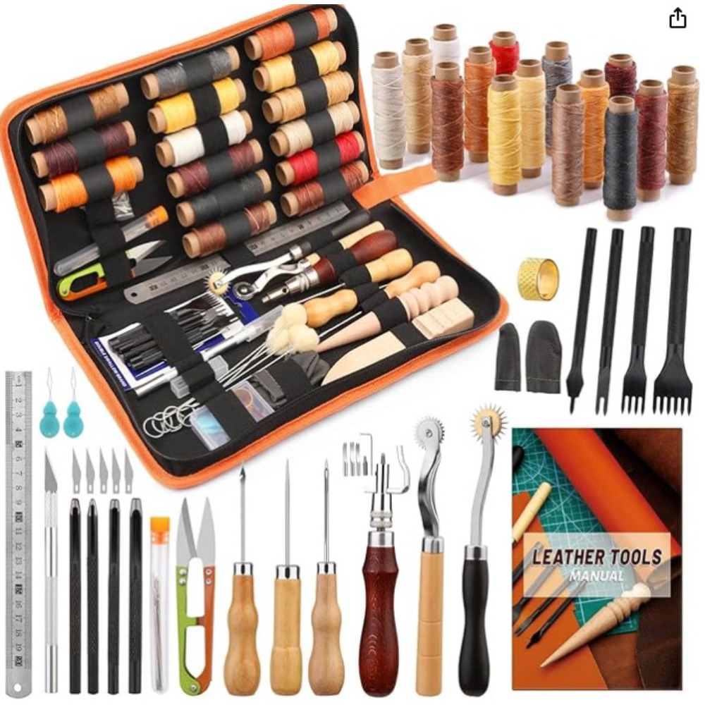Leatherwork Beginner Tools - Kit Pratico di Strumenti per Lavorazione