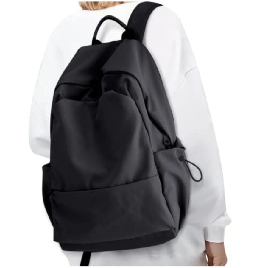 Leather Work Womens Backpack - Zaino nero da donna, piccolo zaino