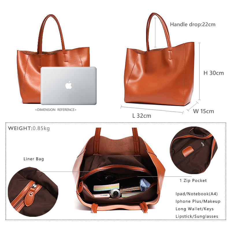 Borsa tote grande minimalista  - Leather Work Handbags For Women recensione e prezzo